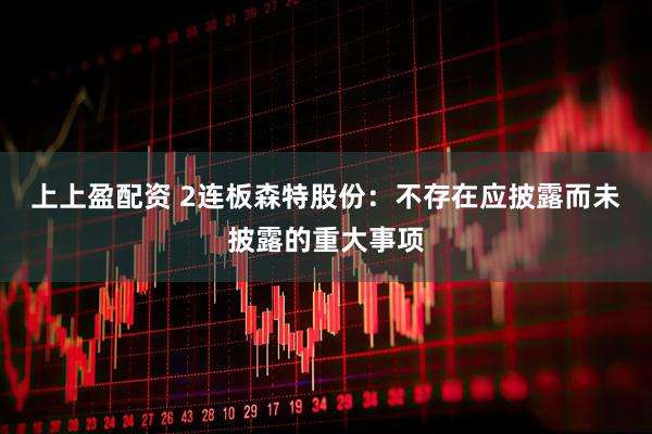 上上盈配资 2连板森特股份：不存在应披露而未披露的重大事项